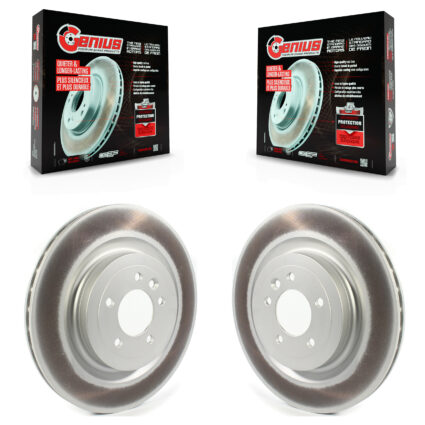 Rear Coated Disc Brake Rotor Pair For Land Rover Range Sport Defender 110 Discovery 130 90 KG-101366