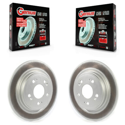 Rear Coated Disc Brake Rotors Pair For 2014-2020 Acura RLX KG-101395