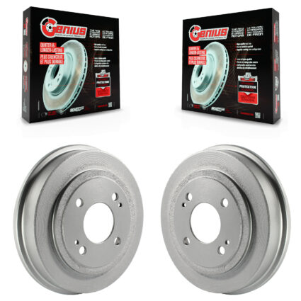 Rear Coated Brake Drums Pair For Honda Fit Civic Acura EL Accord KG-101398