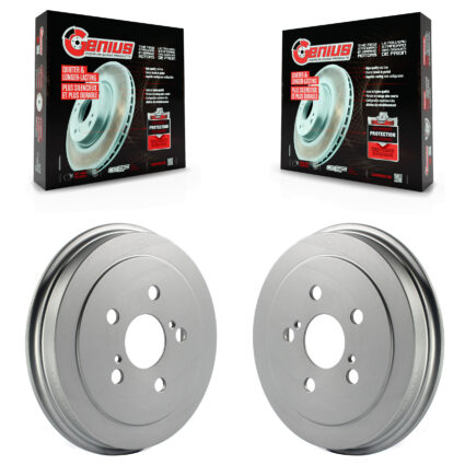 Rear Coated Brake Drums Pair For Toyota Corolla Prius Celica KG-101401