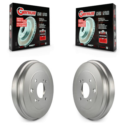 Rear Coated Brake Drums Pair For Nissan Versa Sentra Cube KG-101404