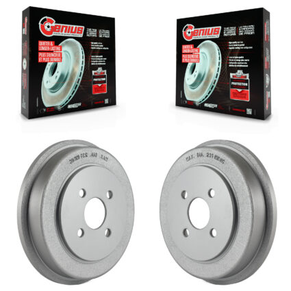 Rear Coated Brake Drums Pair For Chevrolet Cobalt Pontiac Saturn Ion G5 Pursuit KG-101408