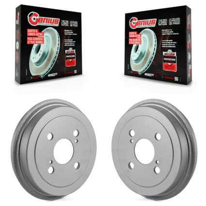 Rear Coated Brake Drums Pair For 2000-2005 Toyota Echo KG-101415