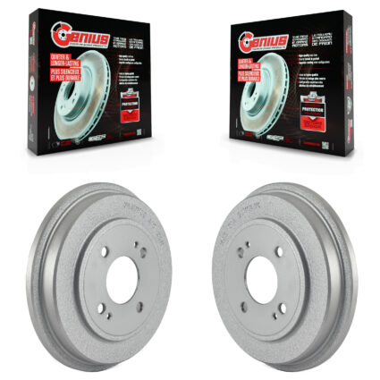 Rear Coated Brake Drums Pair For Honda Civic Fit Insight KG-101418