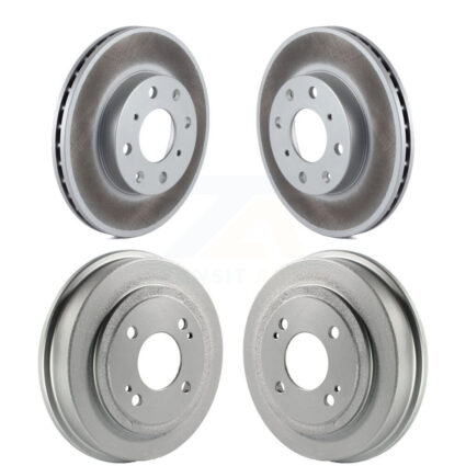 Front Rear Disc Brake Rotors Drums Kit For Honda Civic KG-101425