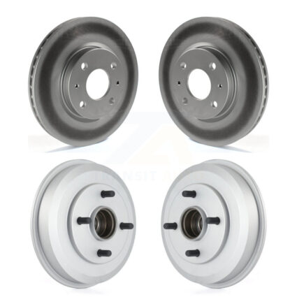 Front Rear Disc Brake Rotors Drums Kit For 2008 Ford Focus Wheel Bearing Included KG-101432