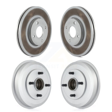 Front Rear Disc Brake Rotors Drums Kit For 2005-2007 Ford Focus Wheel Bearing Included KG-101433