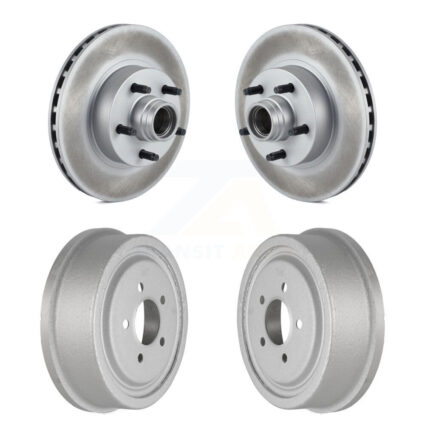 Front Rear Disc Brake Rotors Drums Kit For Ford Ranger With 10″ Diameter Drum KG-101469