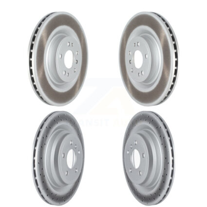 Front Rear Coated Disc Brake Rotors Kit For Mercedes-Benz GLE400 Without Sport Package KG-101526