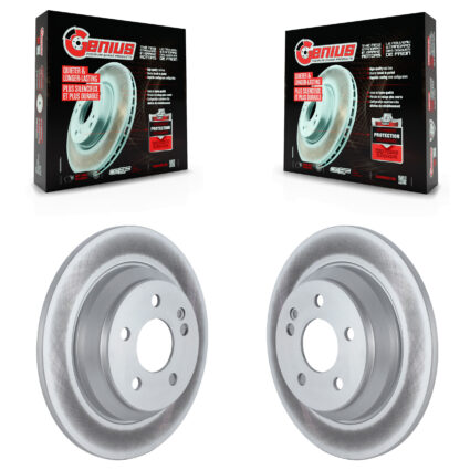 Rear Coated Disc Brake Rotors Pair For 2016-2023 Mercedes-Benz Metris KG-101643