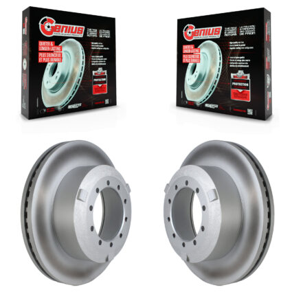 Rear Coated Disc Brake Rotors Pair For Ford F-450 Super Duty F-550 F-600 KG-101663