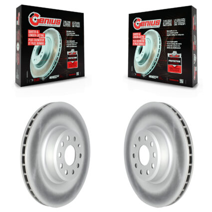 Rear Coated Disc Brake Rotors Pair For Tesla S X KG-101668