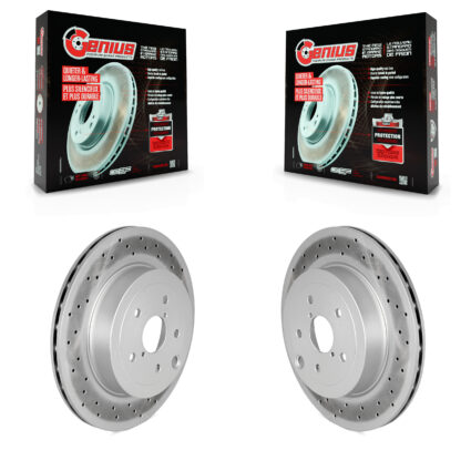 Rear Coated Disc Brake Rotors Pair For 2018-2021 Subaru WRX STI KG-101796