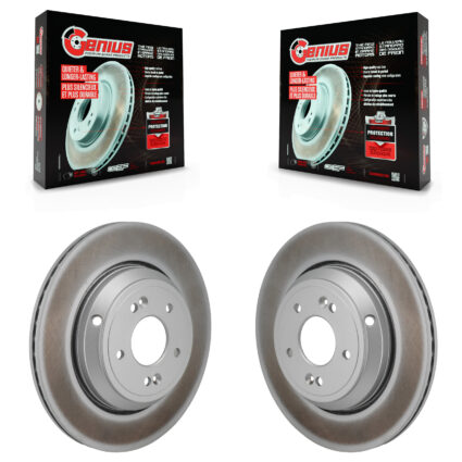 Rear Coated Disc Brake Rotors Pair For Genesis G70 Kia Stinger G80 KG-102013