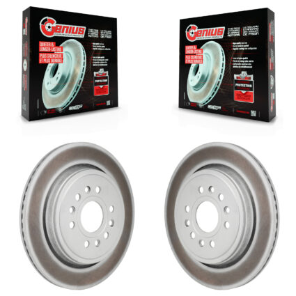 Rear Coated Disc Brake Rotors Pair For Ram 1500 Jeep Wagoneer Grand L KG-102015