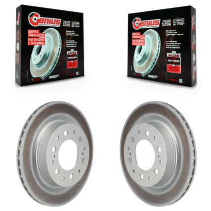 Rear Coated Disc Brake Rotors Pair For Toyota Tundra Sequoia Lexus LX600 KG-102028