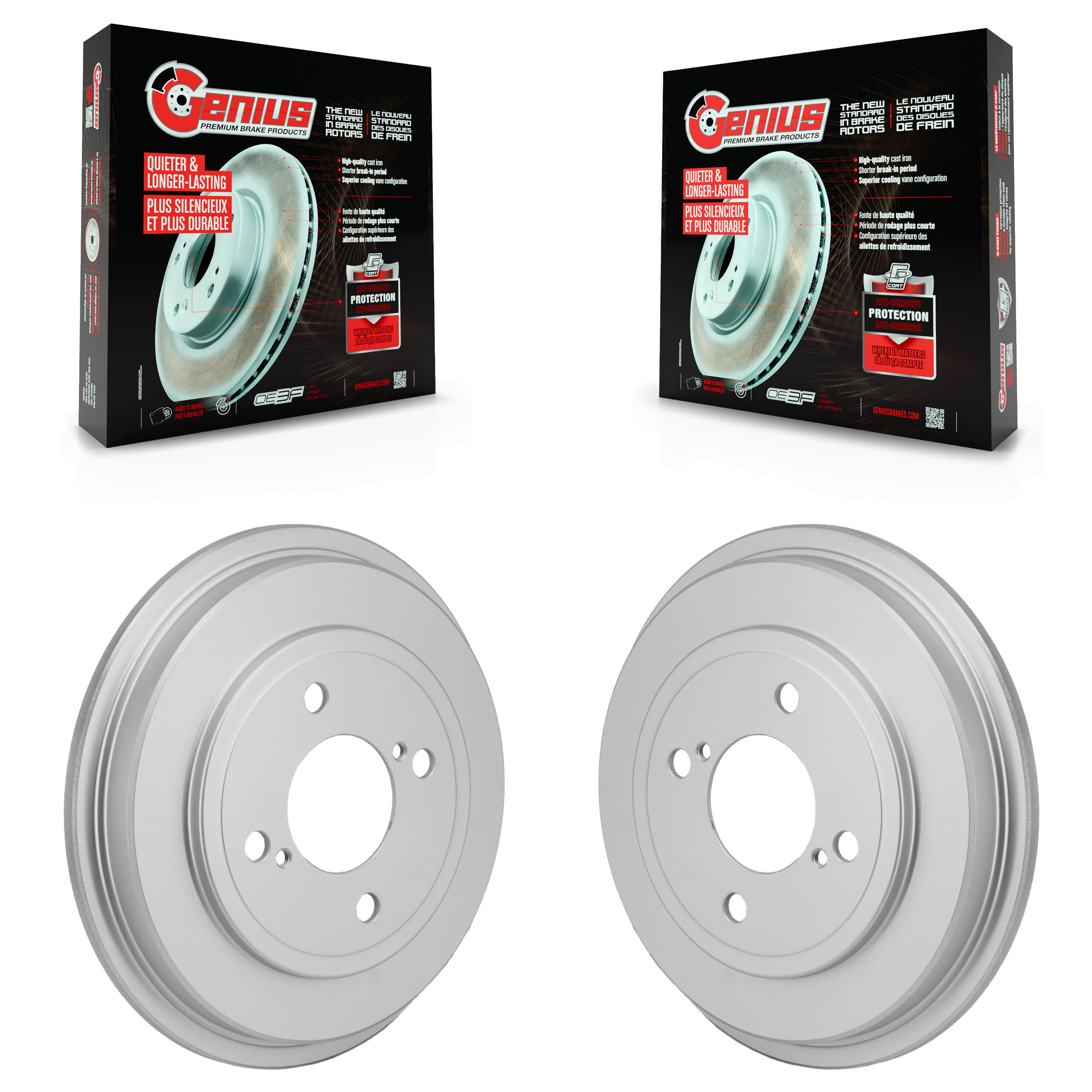 Rear Coated Brake Drums Pair For Honda Fit KG-102040