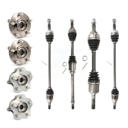 Front Rear CV Axle Drive Shaft And Hub Bearing Kit (8Pc) For 2008-2013 Nissan Rogue AWD KN7-100496