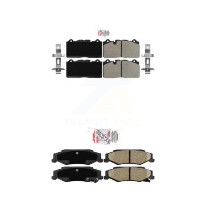 Front Semi-Metallic Rear Ceramic Disc Brake Pads Kit For 2012 Chevrolet Corvette Base KNF-100053