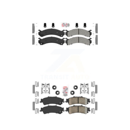 Front Semi-Metallic Rear Ceramic Disc Brake Pads Kit For Cadillac DTS DeVille GMC Sierra KNF-100058
