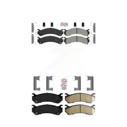 Front Semi-Metallic Rear Ceramic Disc Brake Pads Kit For Chevrolet GMC Sierra 2500 HD H2 KNF-100063