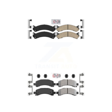Front Ceramic Rear Semi-Metallic Disc Brake Pads Kit For GMC Chevrolet Savana 2500 3500 KNF-100065