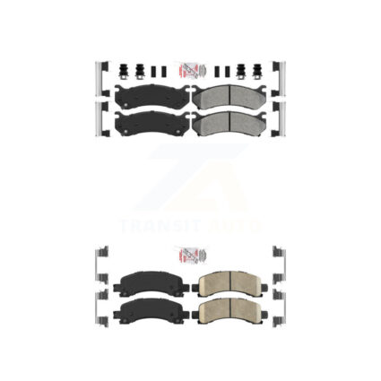 Front Semi-Metallic Rear Ceramic Disc Brake Pads Kit For Chevrolet Avalanche 1500 GMC XL KNF-100072
