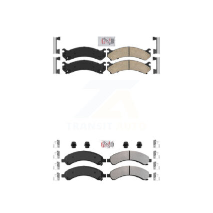 Front Ceramic Rear Semi-Metallic Disc Brake Pads Kit For Chevrolet Express 3500 GMC KNF-100073