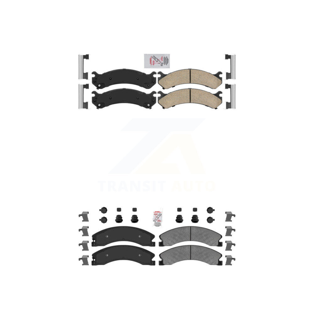 Front Ceramic Rear Semi-Metallic Disc Brake Pads Kit For GMC Savana 3500 Chevrolet 4500 KNF-100076