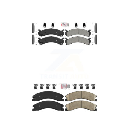 Front Semi-Metallic Rear Ceramic Disc Brake Pads Kit For GMC Savana 3500 Chevrolet 4500 KNF-100078