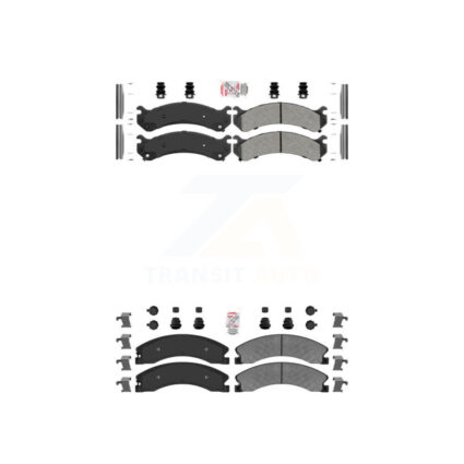 Front Rear Semi-Metallic Disc Brake Pads Kit For GMC Savana 3500 Chevrolet Express 4500 KNF-100079