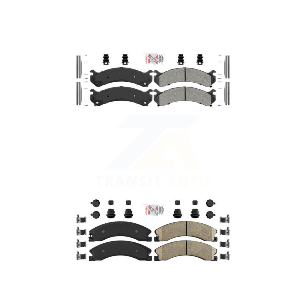 Front Semi-Metallic Rear Ceramic Disc Brake Pads Kit For GMC Savana 3500 Chevrolet 4500 KNF-100080