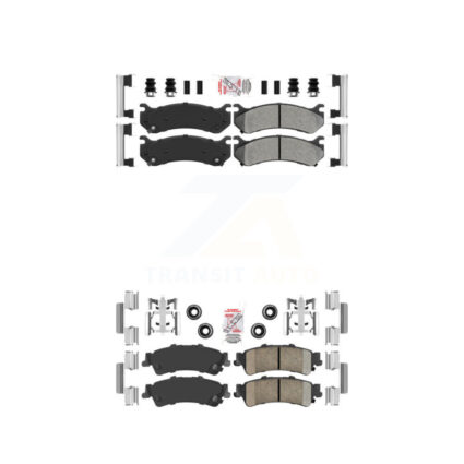 Front Semi-Metallic Rear Ceramic Disc Brake Pads Kit For Chevrolet GMC Silverado 1500 XL KNF-100084