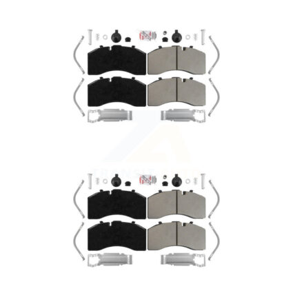 Front Rear Semi-Metallic Disc Brake Pads Kit For Peterbilt Freightliner Kenworth Blue Bus KNF-100136