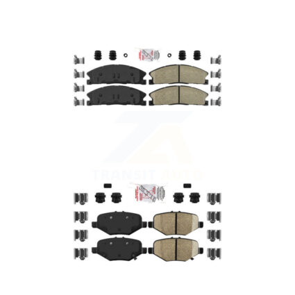 Front Ceramic Rear Semi-Metallic Disc Brake Pads Kit For Ford Explorer Flex Taurus Police KNF-100149