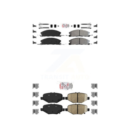 Front Semi-Metallic Rear Ceramic Disc Brake Pads Kit For Ford Explorer Flex Taurus Police KNF-100152