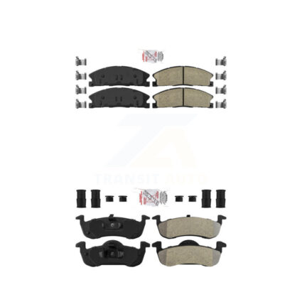 Front Ceramic Rear Semi-Metallic Disc Brake Pads Kit For Lincoln MKT KNF-100161