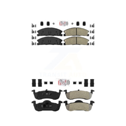 Front Ceramic Rear Semi-Metallic Disc Brake Pads Kit For Lincoln MKT KNF-100162