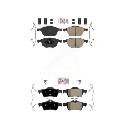 Front Ceramic Rear Semi-Metallic Disc Brake Pads Kit For Ford Mazda 3 Escape Focus 5 S40 KNF-100273