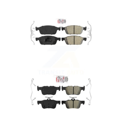 Front Ceramic Rear Semi-Metallic Disc Brake Pads Kit For Ford Escape Lincoln MKC KNF-100284