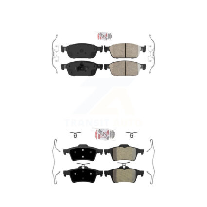 Front Ceramic Rear Semi-Metallic Disc Brake Pads Kit For 2013-2018 Ford Focus ST KNF-100289