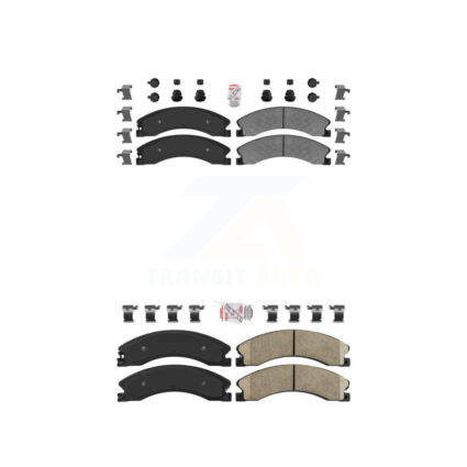 Front Semi-Metallic Rear Ceramic Disc Brake Pads Kit For GMC Chevrolet Sierra 2500 HD KNF-100367