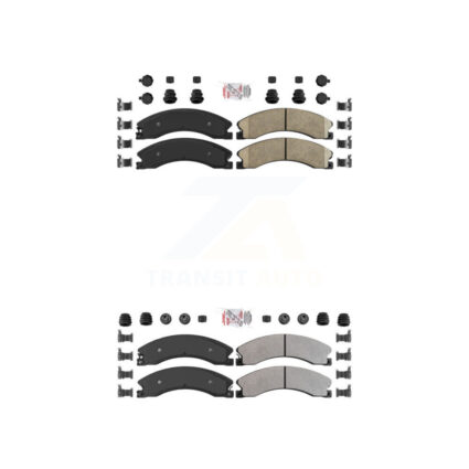 Front Ceramic Rear Semi-Metallic Disc Brake Pads Kit For Nissan NV2500 TITAN XD NV3500 KNF-100375