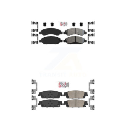 Front Semi-Metallic Rear Ceramic Disc Brake Pads Kit For GMC Chevrolet Sierra 1500 Tahoe KNF-100380