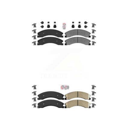 Front Semi-Metallic Rear Ceramic Disc Brake Pads Kit For Nissan NV2500 TITAN XD NV3500 KNF-100382