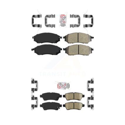 Front Semi-Metallic Rear Ceramic Disc Brake Pads Kit For 2008-2012 Nissan Pathfinder 5.6L KNF-100437