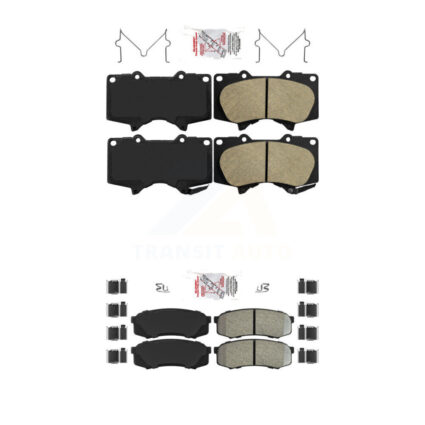 Front Ceramic Rear Semi-Metallic Disc Brake Pads Kit For Toyota 4Runner FJ Cruiser Lexus KNF-100464