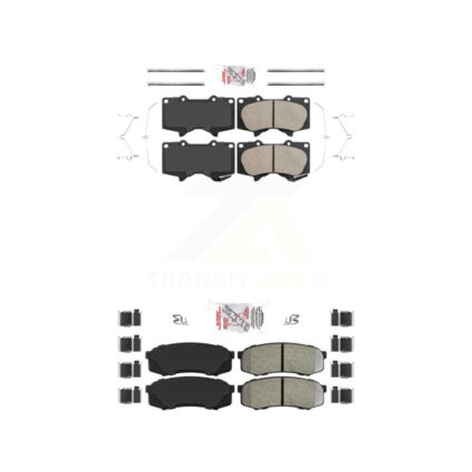 Front Ceramic Rear Semi-Metallic Disc Brake Pads Kit For Toyota 4Runner FJ Cruiser Lexus KNF-100466