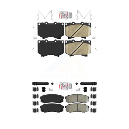 Front Ceramic Rear Semi-Metallic Disc Brake Pads Kit For Toyota Sequoia KNF-100469