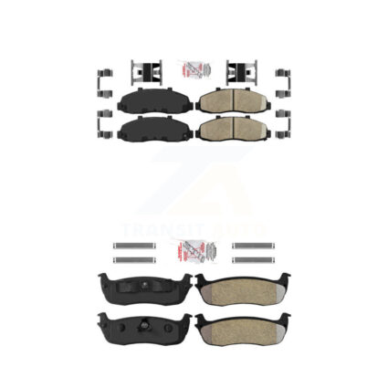 Front Ceramic Rear Semi-Metallic Disc Brake Pads Kit For Ford F-150 Heritage Lincoln KNF-100474